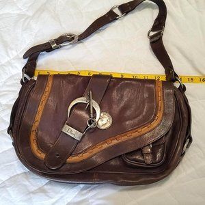 Dior Medium Brown Leather Gaucho Bag EUC!